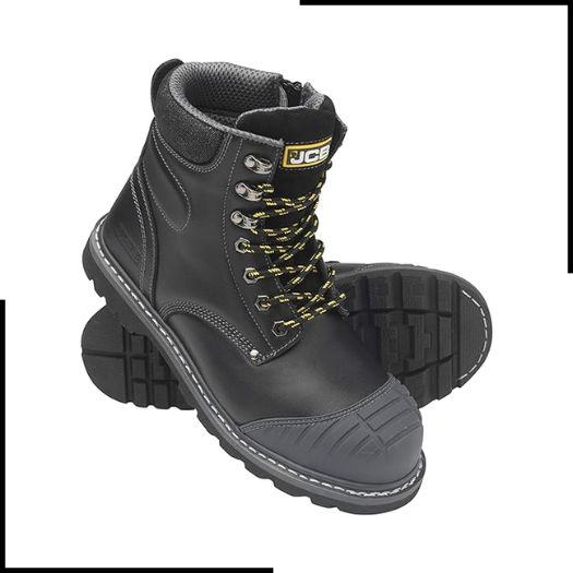 JCB Leather Steel Toe Cap Work Safety Boots - bestshoe.co.uk